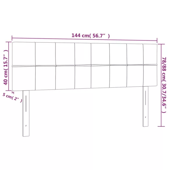 sötétzöld bársony fejtámla 144x5x78/88 cm