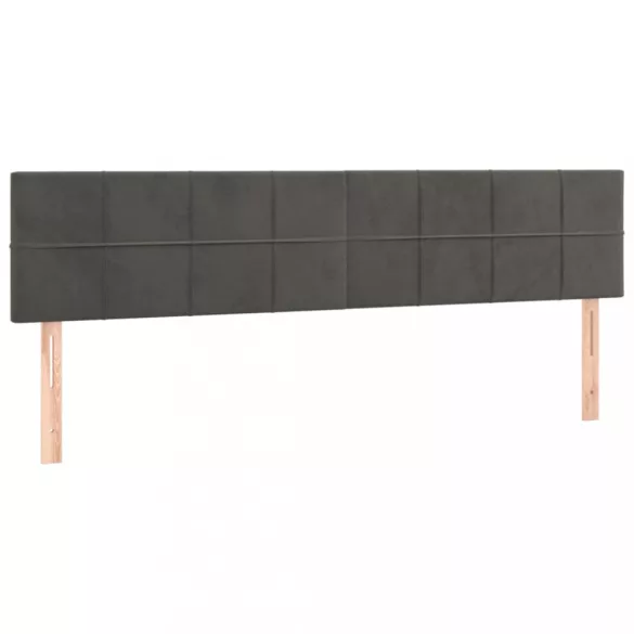 sötétszürke bársony fejtámla 160x5x78/88 cm