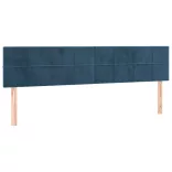 sötétkék bársony fejtámla 160x5x78/88 cm