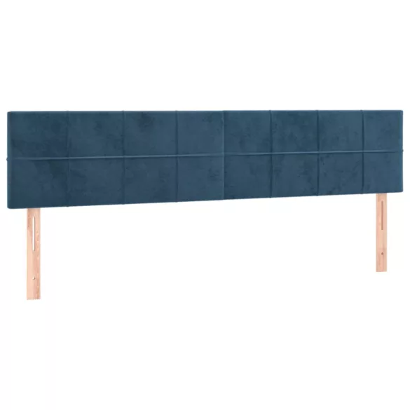 sötétkék bársony fejtámla 160x5x78/88 cm