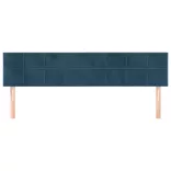 sötétkék bársony fejtámla 160x5x78/88 cm