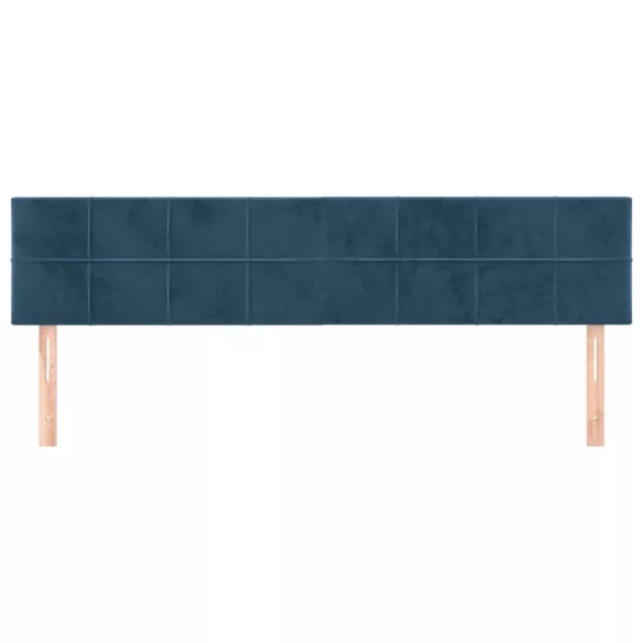sötétkék bársony fejtámla 160x5x78/88 cm