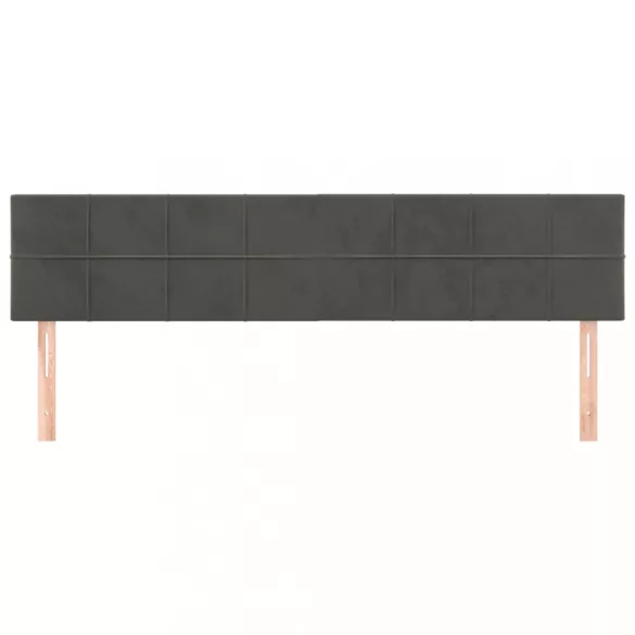 sötétszürke bársony fejtámla 180x5x78/88 cm