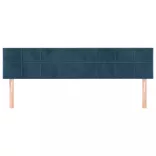 sötétkék bársony fejtámla 180x5x78/88 cm