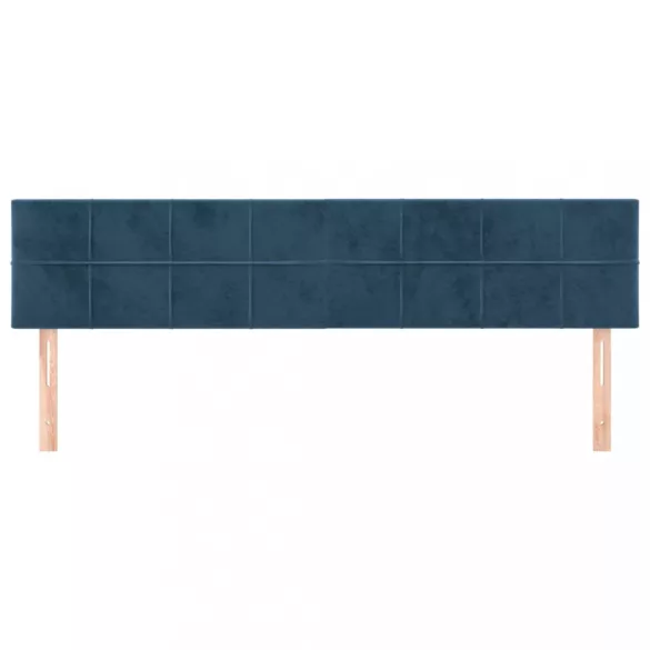 sötétkék bársony fejtámla 180x5x78/88 cm