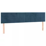 sötétkék bársony fejtámla 200 x 5 x 78/88 cm