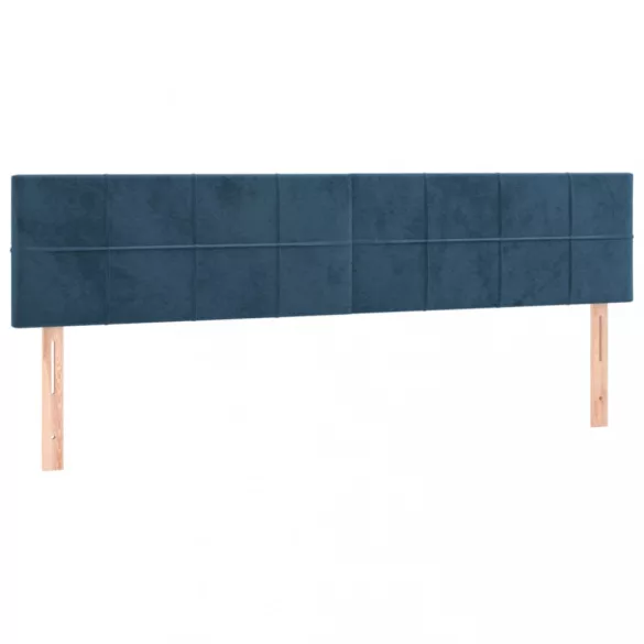 sötétkék bársony fejtámla 200 x 5 x 78/88 cm
