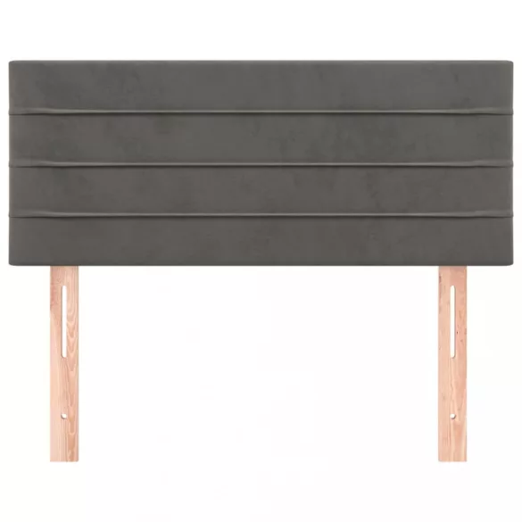 sötétszürke bársony fejtámla 90x5x78/88 cm
