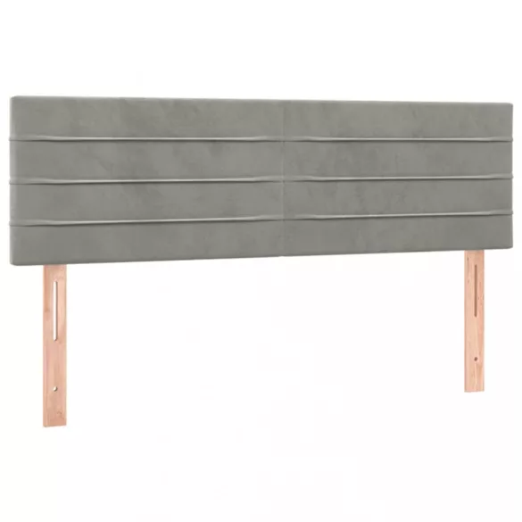 világosszürke bársony fejtámla 144x5x78/88 cm