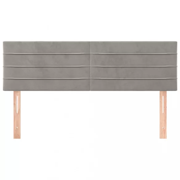 világosszürke bársony fejtámla 144x5x78/88 cm