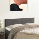 sötétszürke bársony fejtámla 144x5x78/88 cm