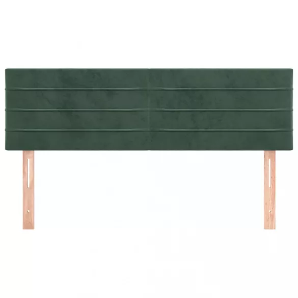 sötétzöld bársony fejtámla 144x5x78/88 cm