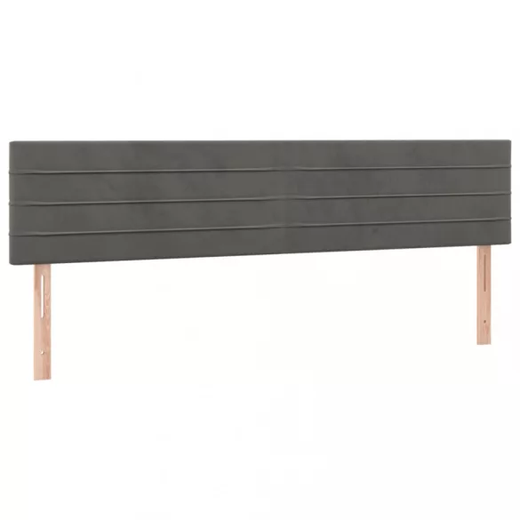sötétszürke bársony fejtámla 160x5x78/88 cm