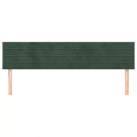 sötétzöld bársony fejtámla 160 x 5 x 78/88 cm