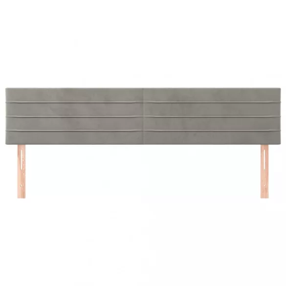 világosszürke bársony fejtámla 180x5x78/88 cm