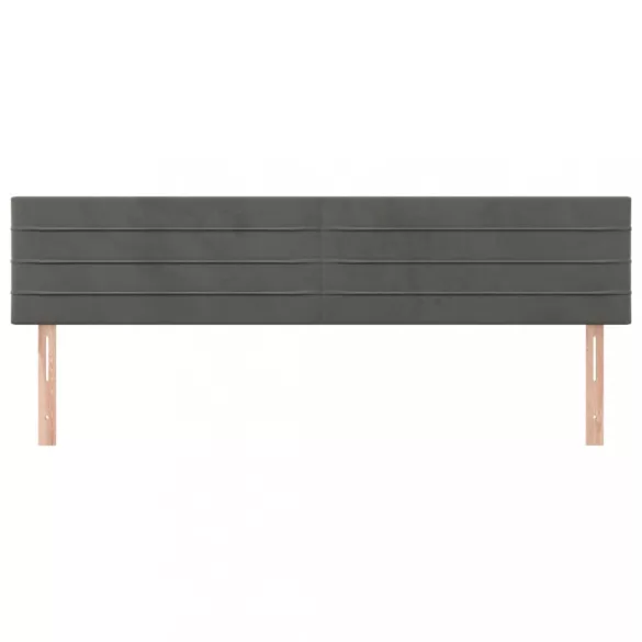 sötétszürke bársony fejtámla 180x5x78/88 cm