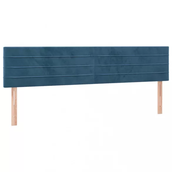 sötétkék bársony fejtámla 180x5x78/88 cm