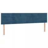 sötétkék bársony fejtámla 200 x 5 x 78/88 cm