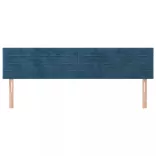 sötétkék bársony fejtámla 200 x 5 x 78/88 cm