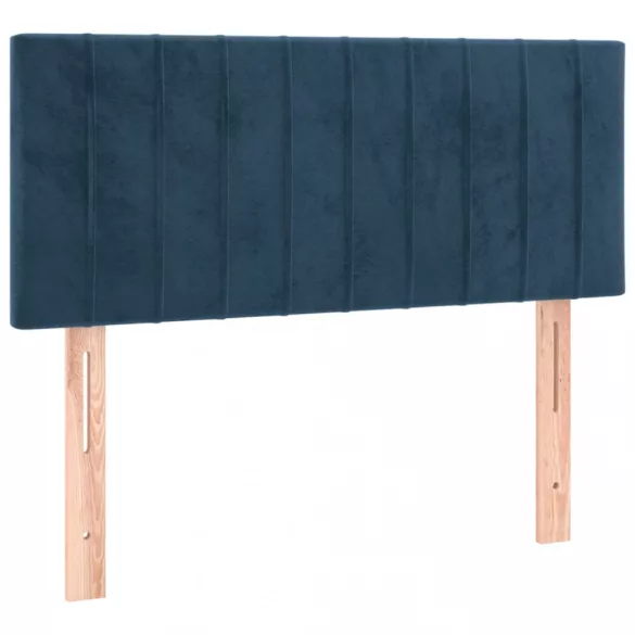 sötétkék bársony fejtámla 80 x 5 x 78/88 cm