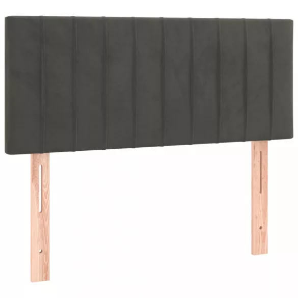 sötétszürke bársony fejtámla 90x5x78/88 cm