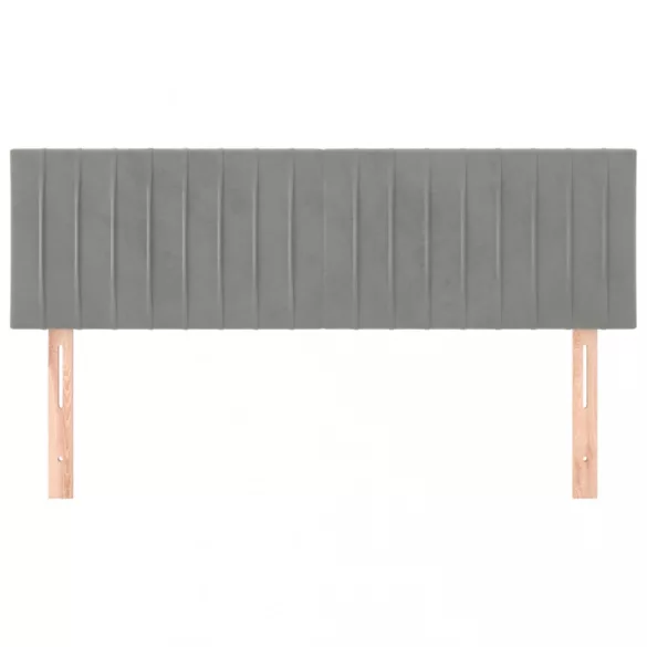 világosszürke bársony fejtámla 144x5x78/88 cm