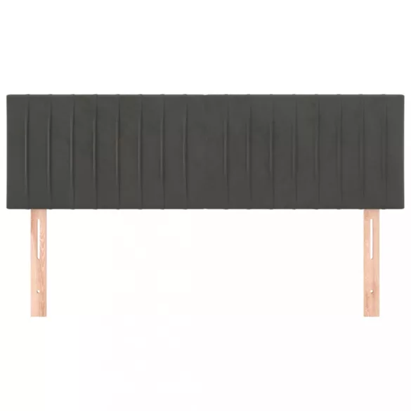 sötétszürke bársony fejtámla 144x5x78/88 cm