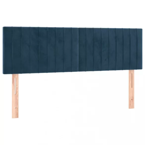 sötétkék bársony fejtámla 144x5x78/88 cm