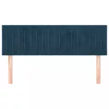sötétkék bársony fejtámla 144x5x78/88 cm