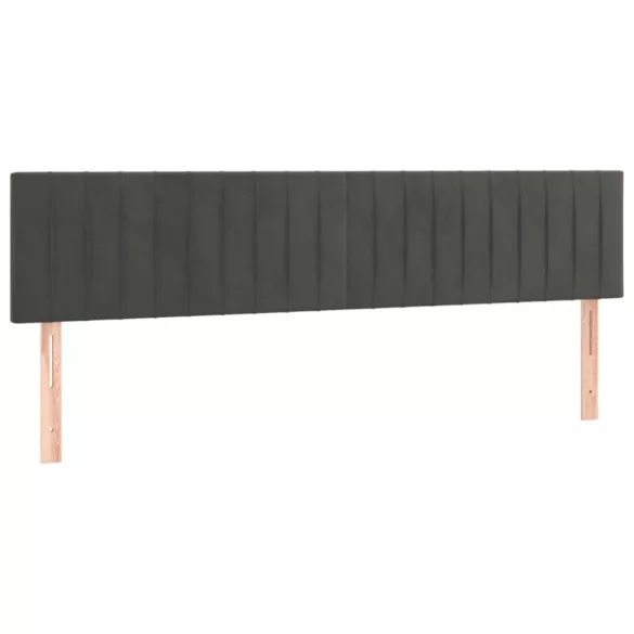 sötétszürke bársony fejtámla 160x5x78/88 cm