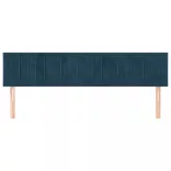 sötétkék bársony fejtámla 160x5x78/88 cm