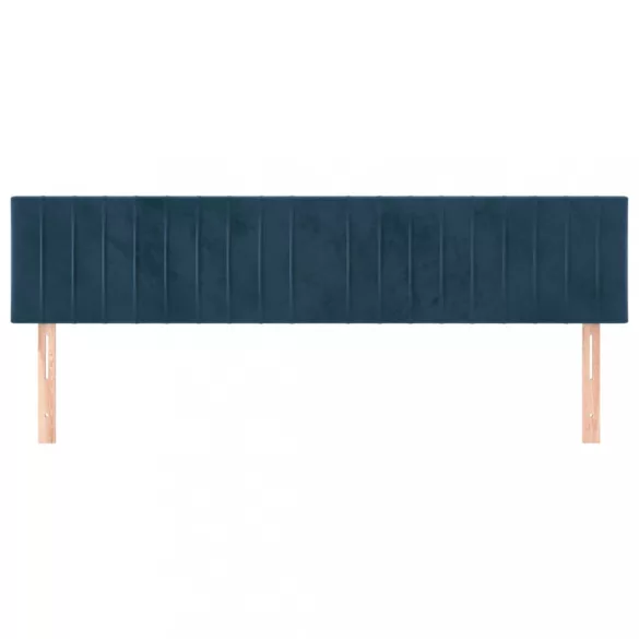 sötétkék bársony fejtámla 160x5x78/88 cm