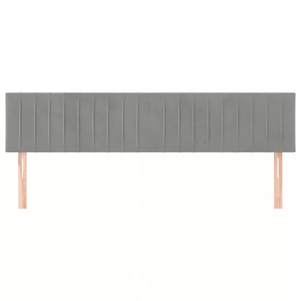 világosszürke bársony fejtámla 200 x 5 x 78/88 cm