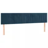 sötétkék bársony fejtámla 200 x 5 x 78/88 cm