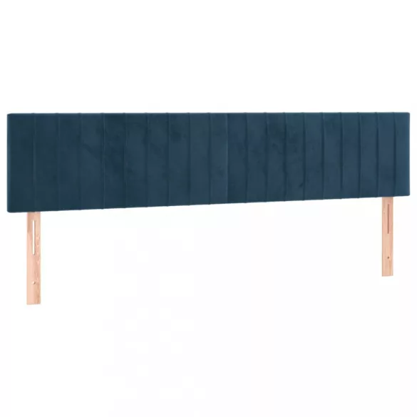 sötétkék bársony fejtámla 200 x 5 x 78/88 cm