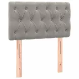 világosszürke bársony fejtámla 80x7x78/88 cm