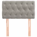 világosszürke bársony fejtámla 80x7x78/88 cm