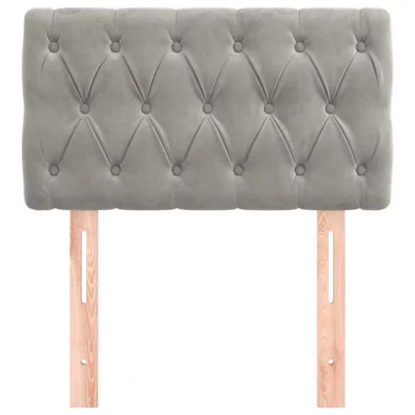 világosszürke bársony fejtámla 80x7x78/88 cm