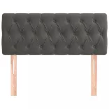 sötétszürke bársony fejtámla 90x7x78/88 cm