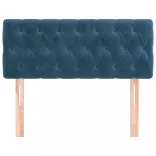 sötétkék bársony fejtámla 100x7x78/88 cm
