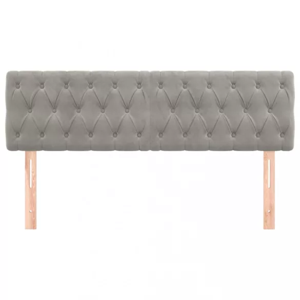 világosszürke bársony fejtámla 144x7x78/88 cm