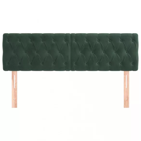 sötétzöld bársony fejtámla 144x7x78/88 cm