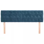 sötétkék bársony fejtámla 160x7x78/88 cm
