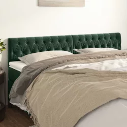 sötétzöld bársony fejtámla 180x7x78/88 cm