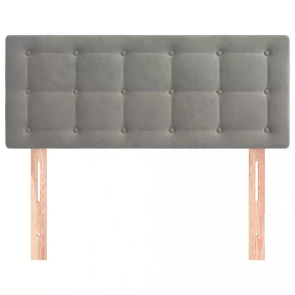 világosszürke bársony fejtámla 90x5x78/88 cm