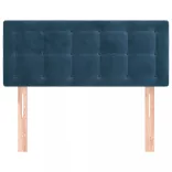 sötétkék bársony fejtámla 100x5x78/88 cm