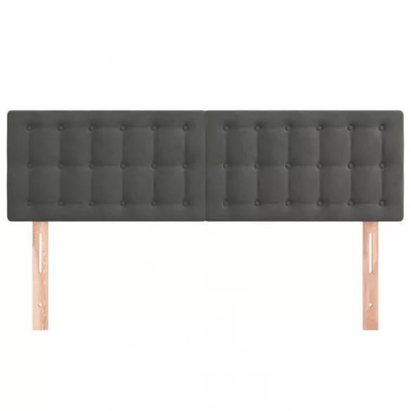 sötétszürke bársony fejtámla 144x5x78/88 cm