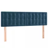 sötétkék bársony fejtámla 144x5x78/88 cm