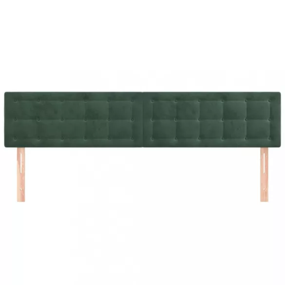 sötétzöld bársony fejtámla 160 x 5 x 78/88 cm