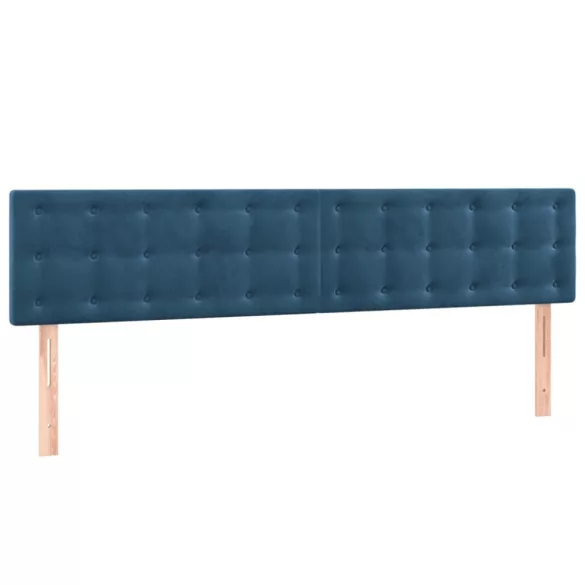 sötétkék bársony fejtámla 180x5x78/88 cm